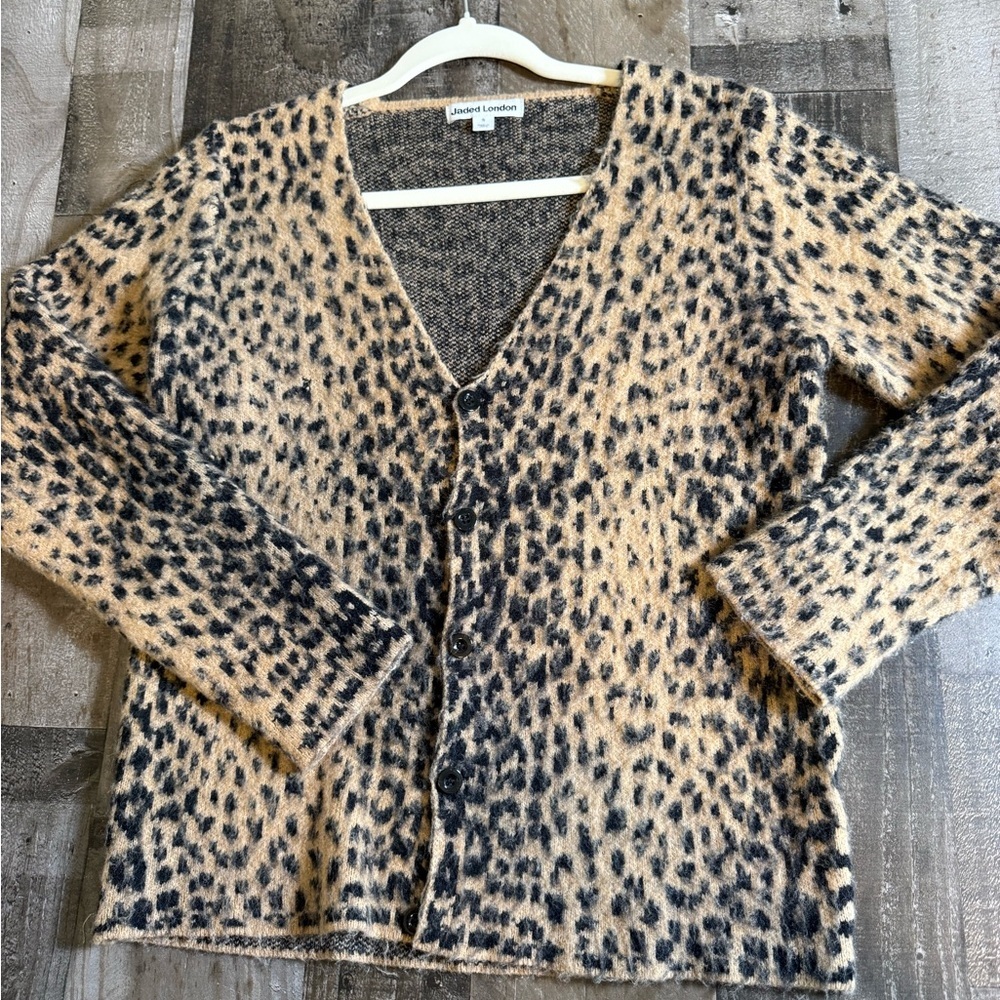 Jaded London Leopard Print Fuzzy Knit‎ Animal Print Grunge Y2K Indie Cool Girl